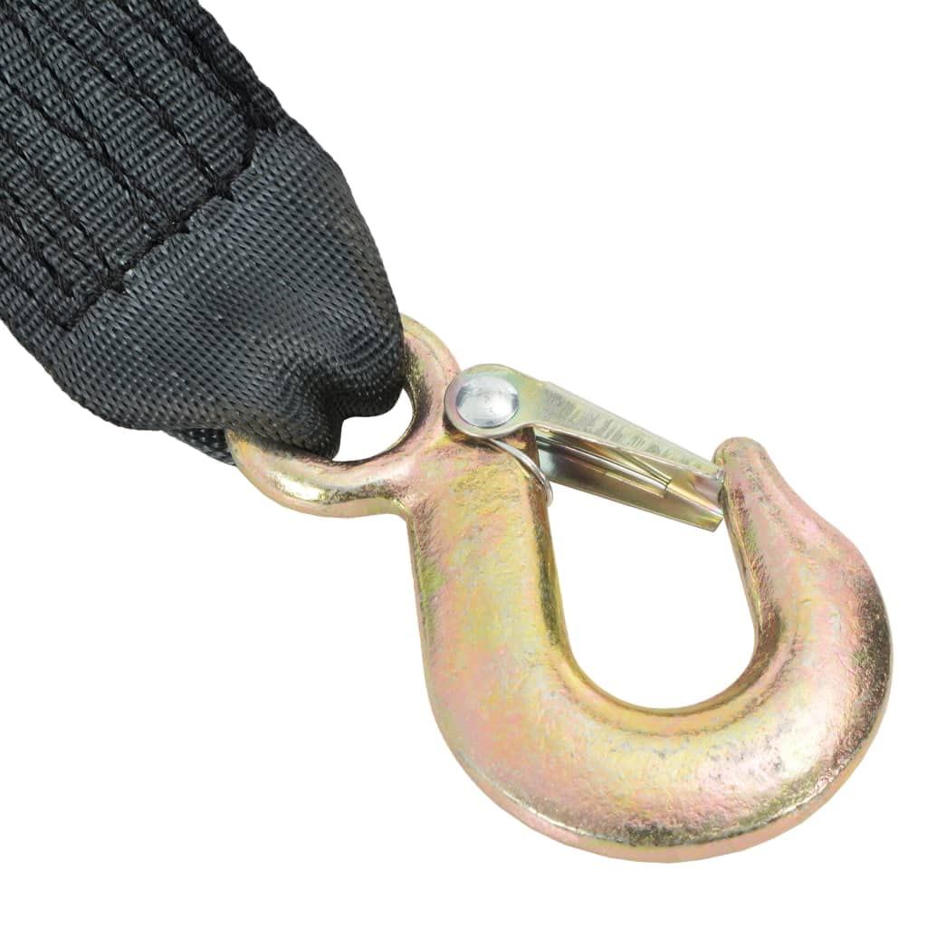 Verricello manuale con cinghia 540 kg, ferro e poliestere, cinghia da 7 m, rapporto 4,1 1, verricello di trazione con gancio di carico per rimorchi, officine, garage e fuoristrada
