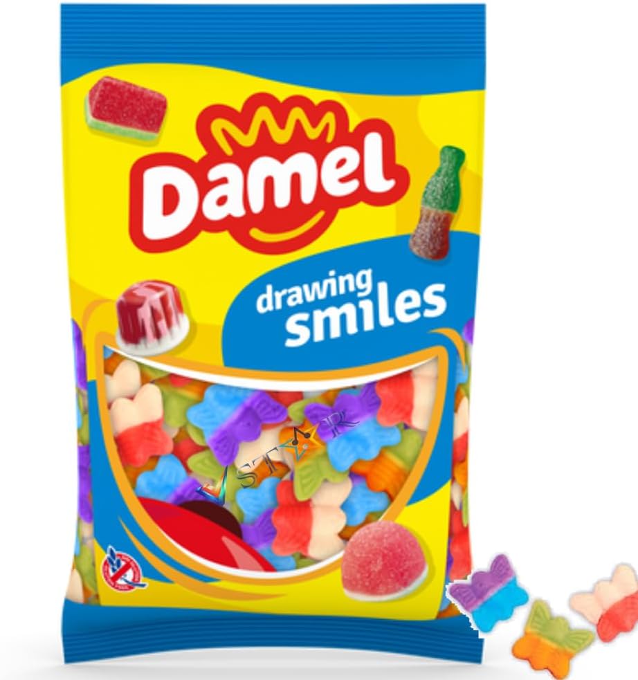 Damel Variety Flavour Sweet Bag 1kg (Butterfly Jellies)