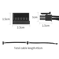 Vista 4 de YACSEJAO Cable divisor de alimentación SATA Mini de 4 pines a 2 pines en ángulo recto de 15 pines para HDD, SSD, unidades ópticas, cable