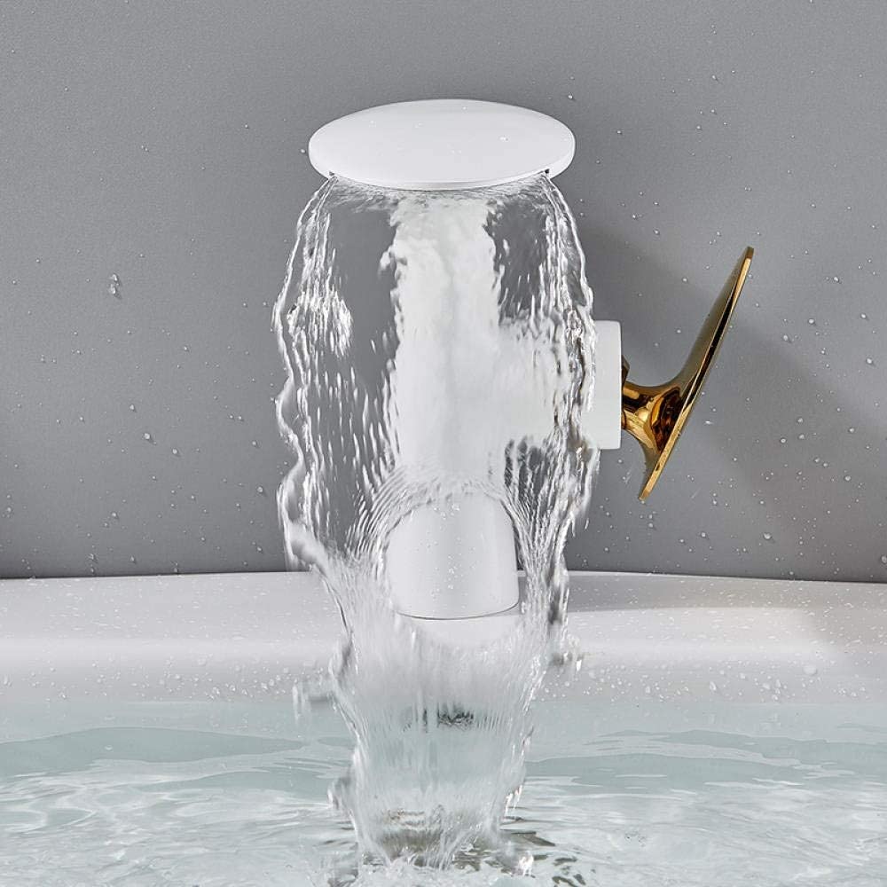 Mitigeur eau chaude et froide blanc pour vasque de salle de bains