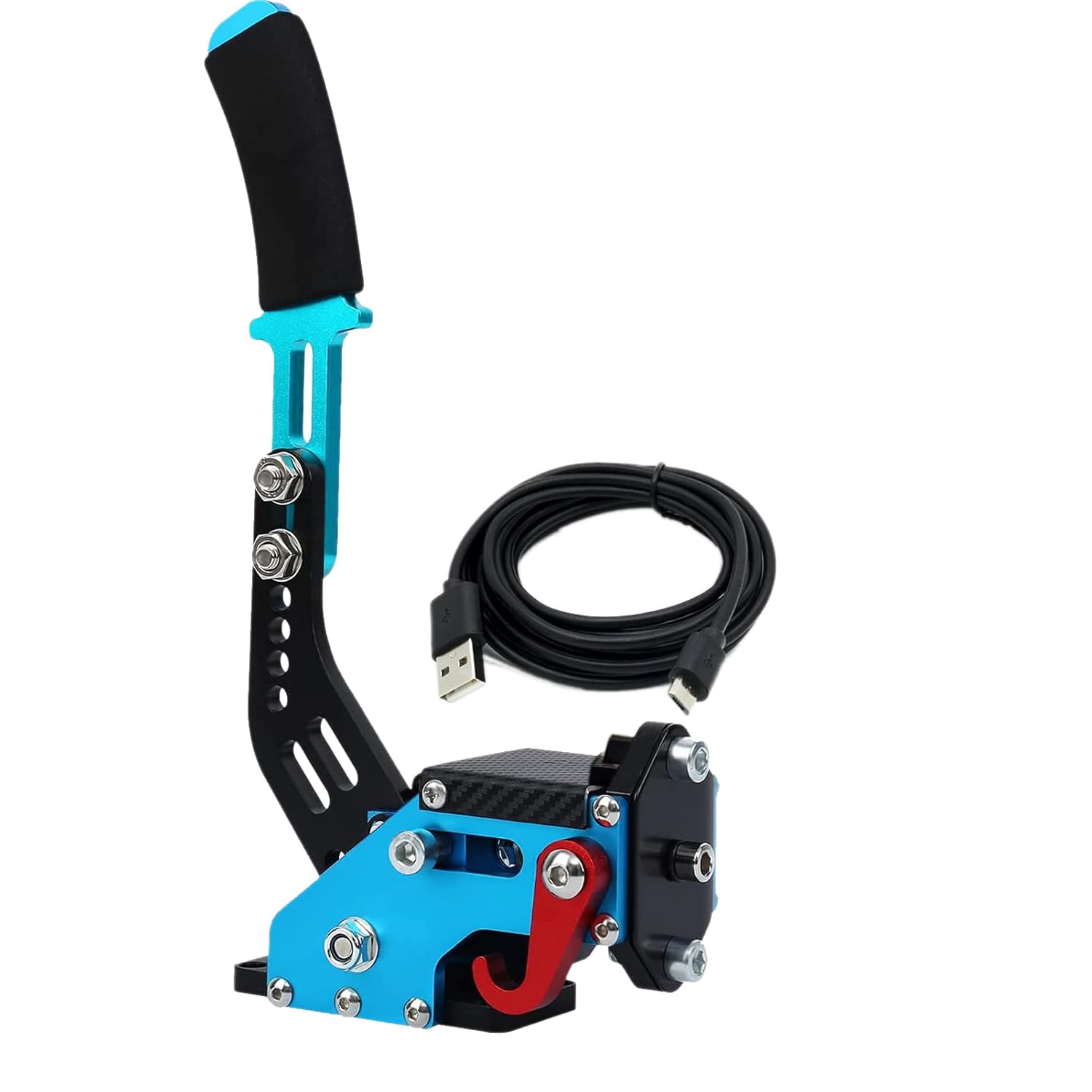 Obokidly Upgrade USB Handbrake Without Clamp Support G920 Only Compatible With XBOX ONE For Simracing Game Sim Rig Not Compatible with PC (Blue-Only Handbrake)
