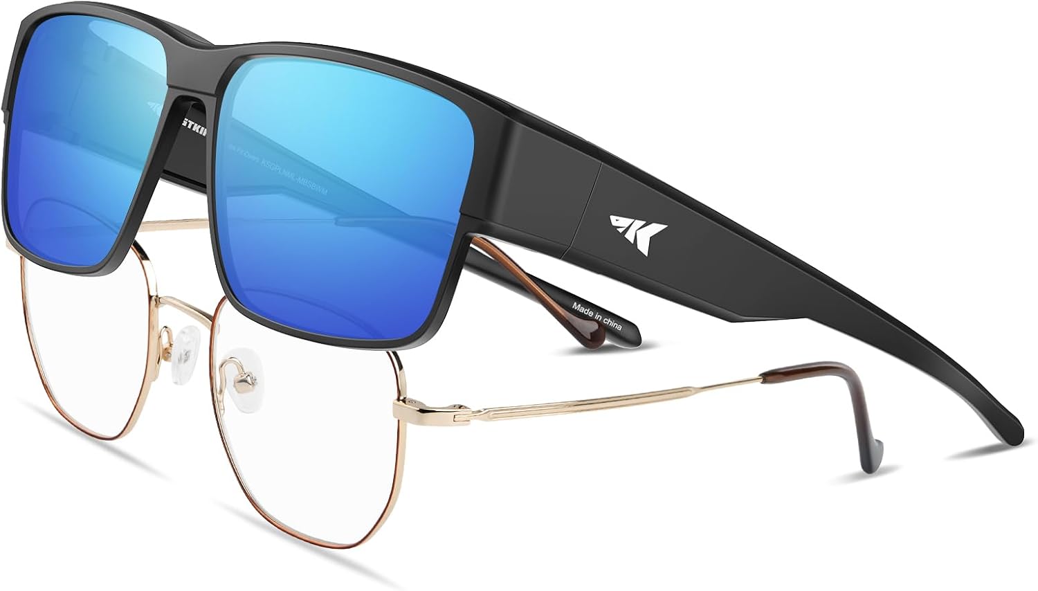 KastKing Molino Fit-Over Polarized Sunglasses,UV400 Protection Ultralight Wraparound Fishing Sports Sunglasses, TAC Lenses