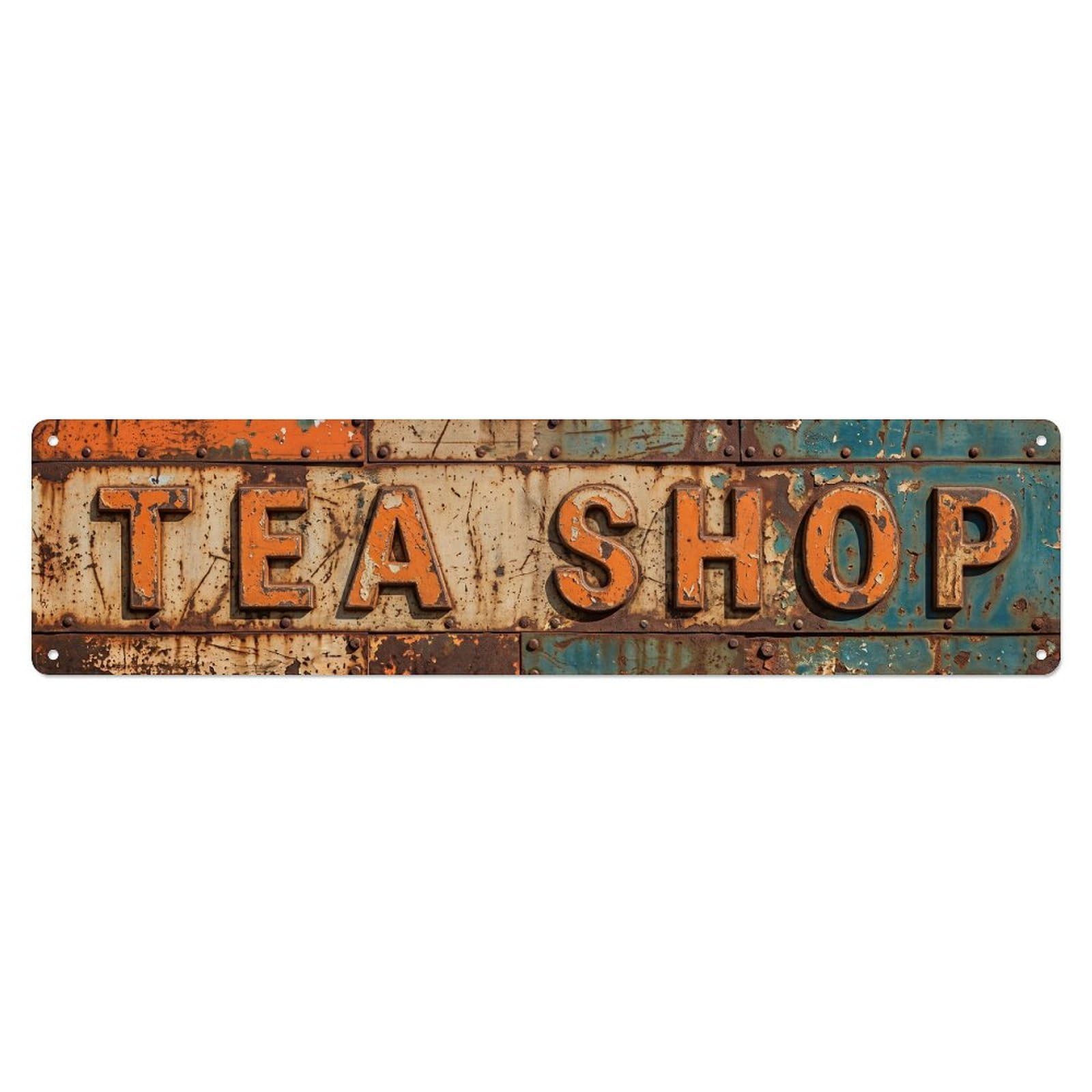 Tea Shop Rustic Metal Tin Sign