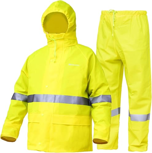 Rain Gear Rain Suits for Men Women Heavy Duty Workwear Waterproof Jacket with Pa