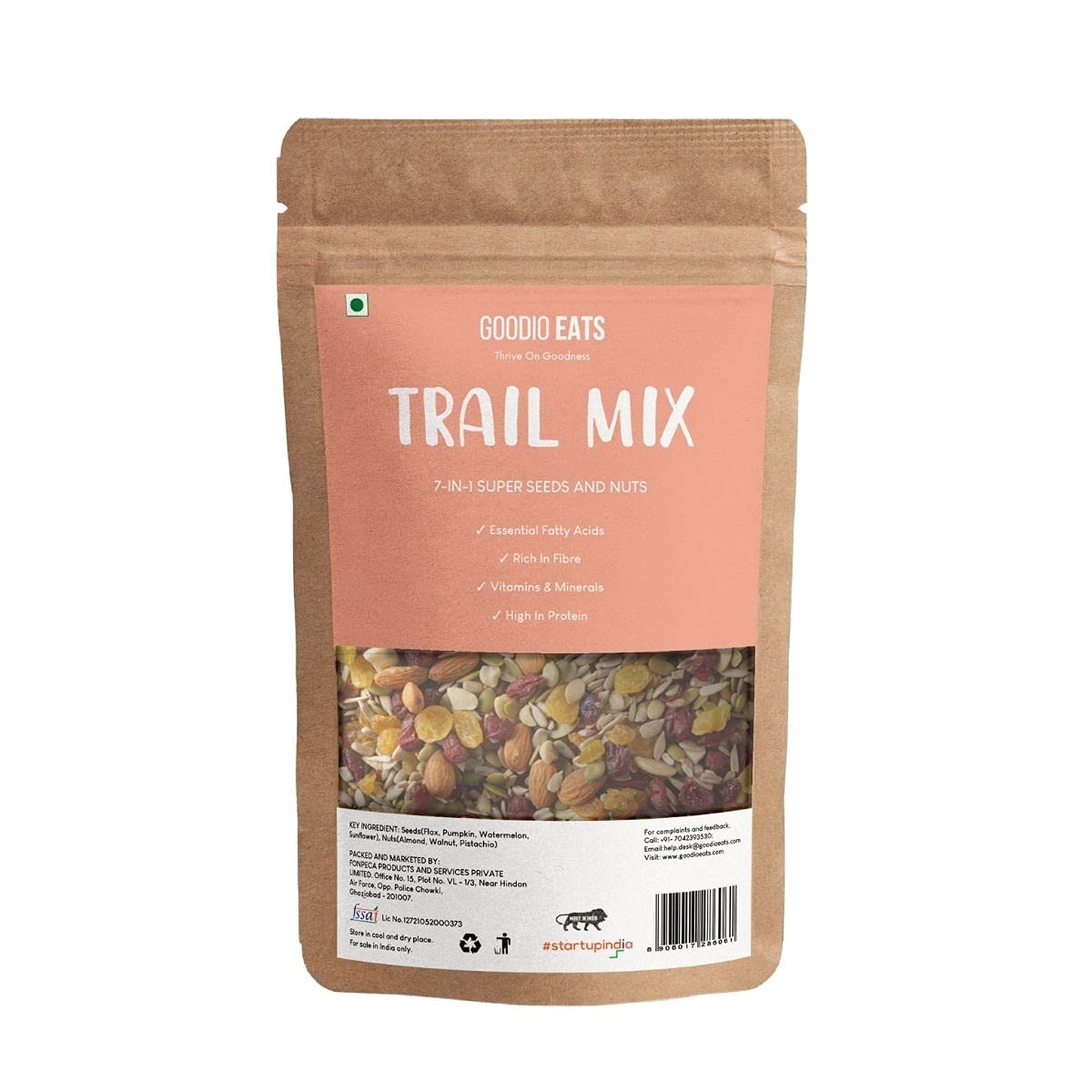 Goodio Eats - Thrive On Goodness Trail Mix - Daily Health Mix | Healthy Trail Mix with Dry Fruits, Seeds and Berries - Almonds Walnuts Blueberries Cranberries Black Currant Pumpkin Seeds Flax Seeds | Healthy Snack 100 g (Pack of 2) (B09FPQ8MQN) Amazon Price History, Amazon Price Tracker