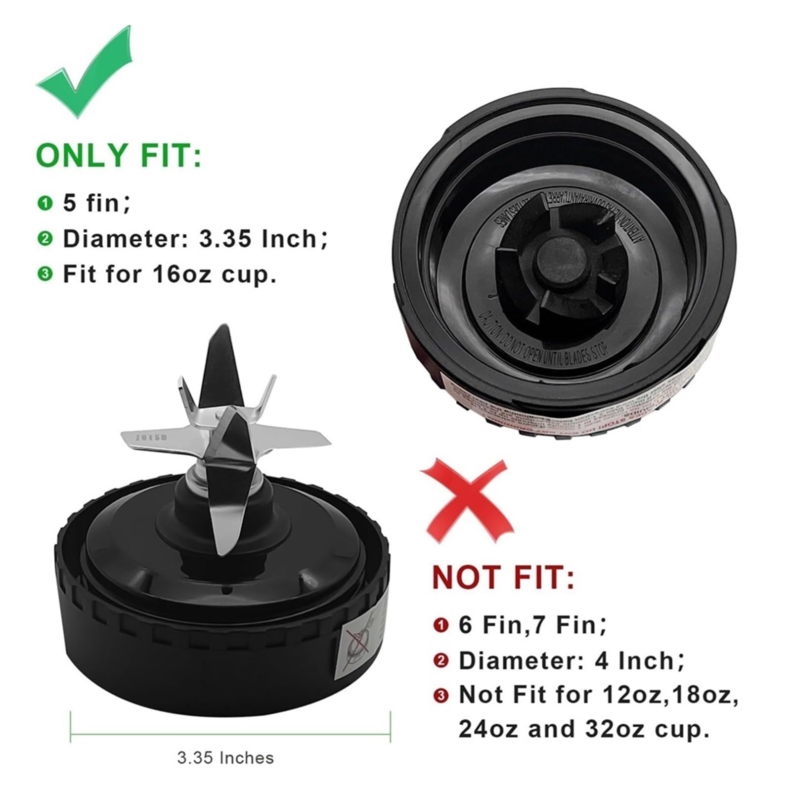 Lama for frullatore a 5 alette, compatibile con Ninja, frullatore QB3001SS