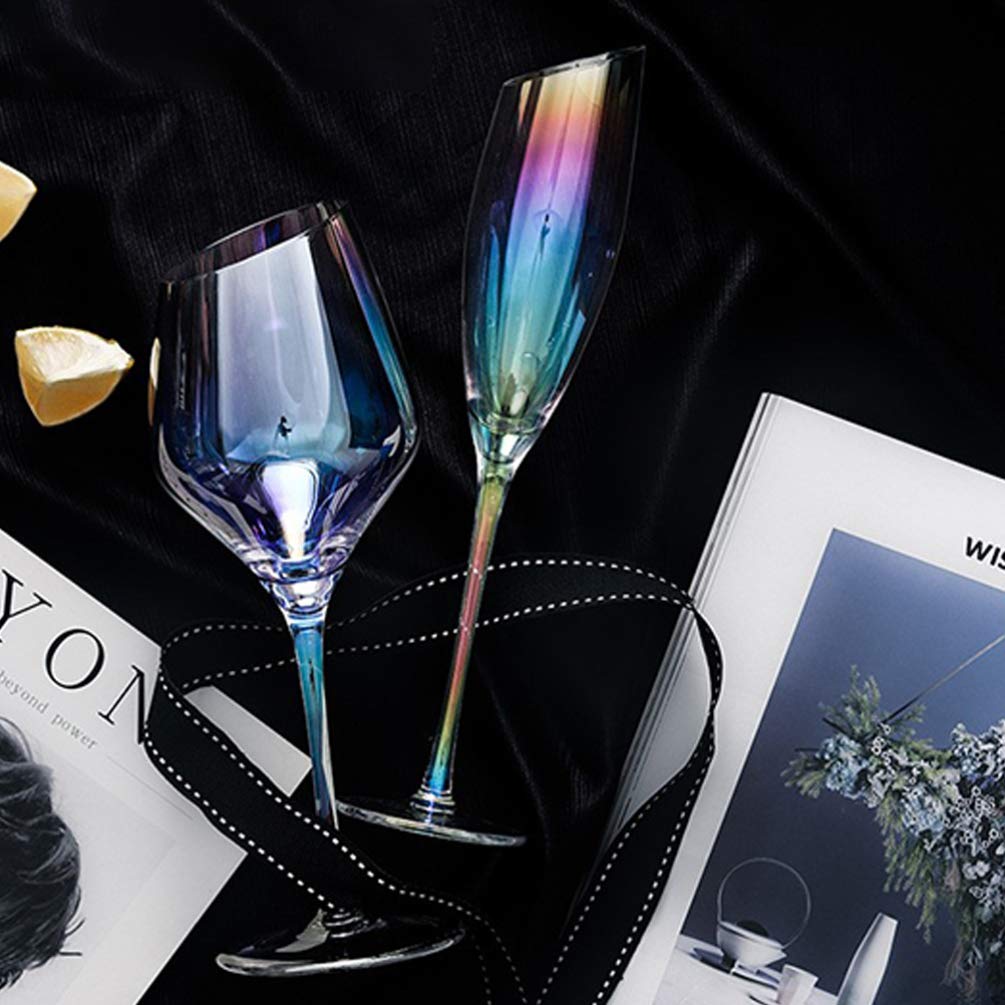 Regenbogen Glas Whisky Wein Glas Becher für Housewarming Hochzeit Geburtstag Feiern (Stil 2)