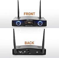 Vista 3 de PYLE Sistema de micrófono inalámbrico UHF compacto - Juego de receptor de micrófono digital de escritorio profesional de 1 canal con transmisor
