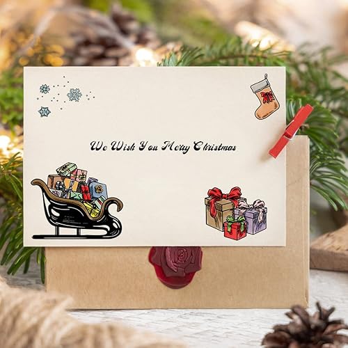 Vista 24 de Sellos transparentes cálidos y cálidos de Navidad para casa de muñeco de nieve para niños, sellos de goma transparente para decoración de tarjetas