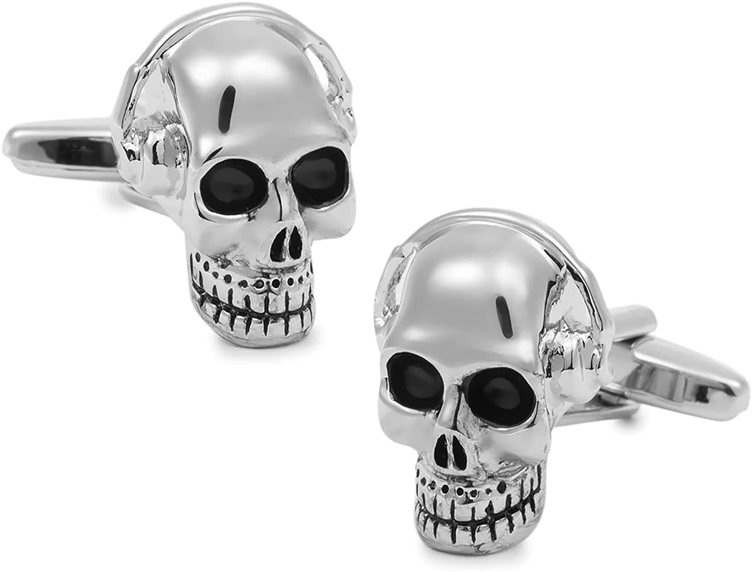 Gemelolandia | Gemelos para Camisa Calavera con Cascos Auriculares Gemelos Originales Para Camisas | Para Hombres y Niños | Regalos Para Bodas, Comuniones, Bautizos y Otros Eventos