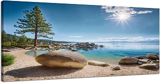 Large Canvas Wall Art for Bedroom Lake Tahoe Framed Art Prints Wall Decor for Bathroom Ready to Hang Western Home Decor 30''x60''