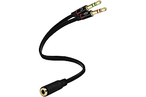 Versatile Headphone Splitter for Seamless Audio and Microphone Connectivity