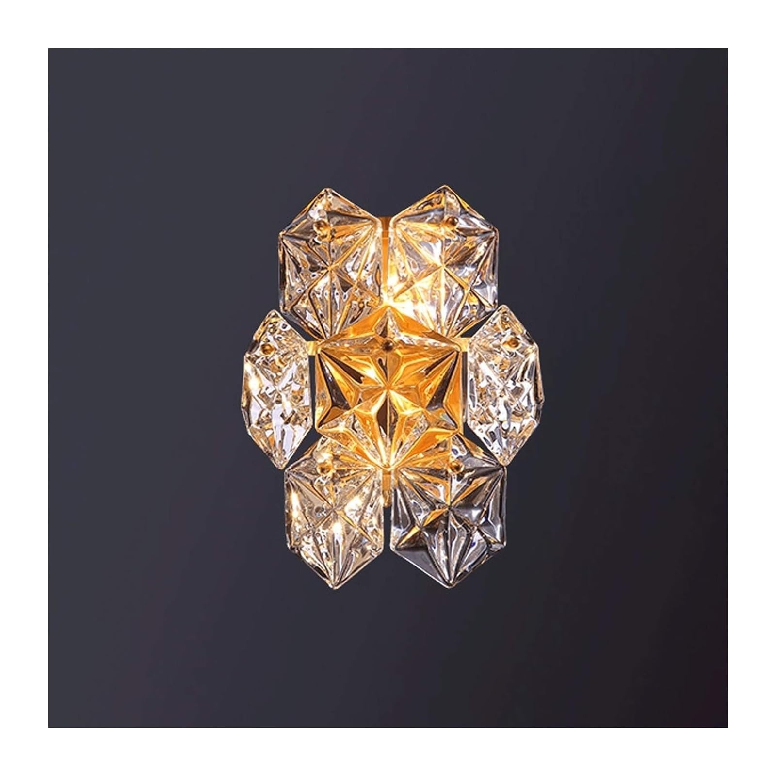 ASerZenith Wall Sconce Modern Light Luxury Crystal Wall Lamp - Copper Wall Light Home Room Decor Wall Sconce Lighting,A(1Pack)