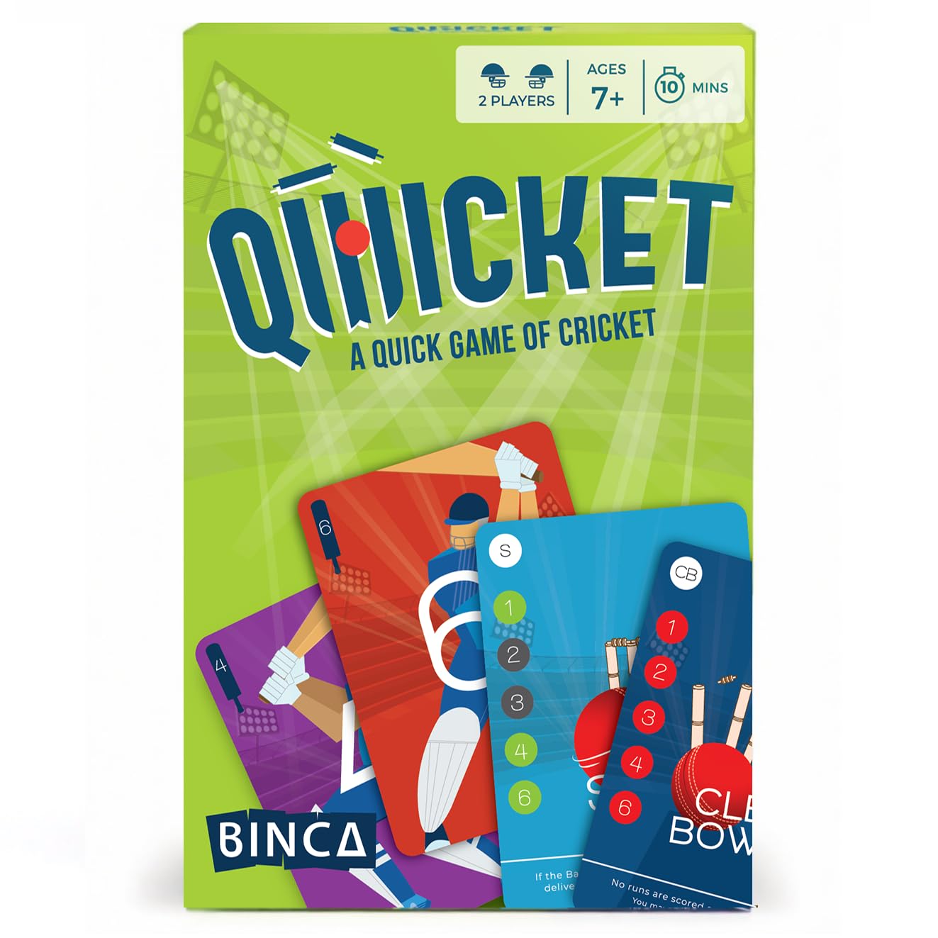 Qwicket Cricket Card Game – Fast & Fun Indoor Cricket Game for Kids & Family (2 Players, Ages 7+)