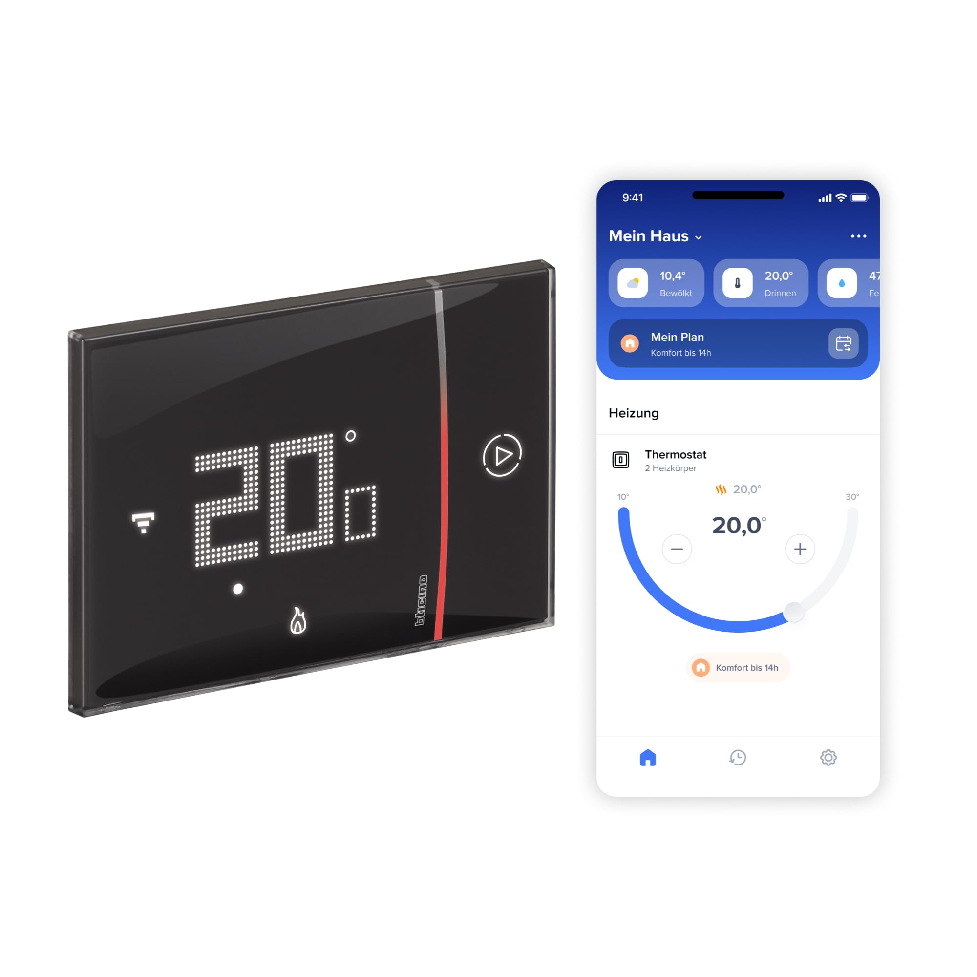 Bticino Smarther With Netatmo XG8002 built-in thermostat Black