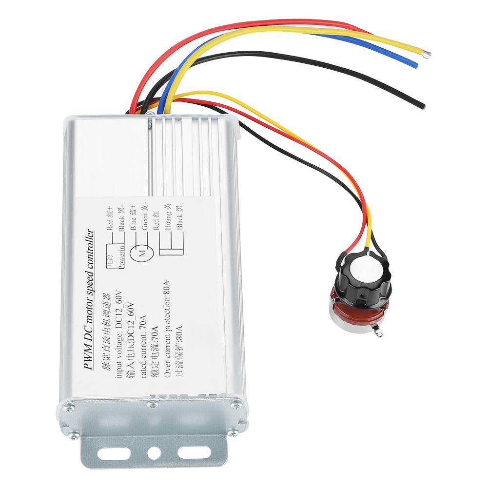DC 12V-60V 70A Regulator prędkości silnika PWM, regulacja prędkości silnika z przekładnią Micro DC Powolna prędkość mały silnik