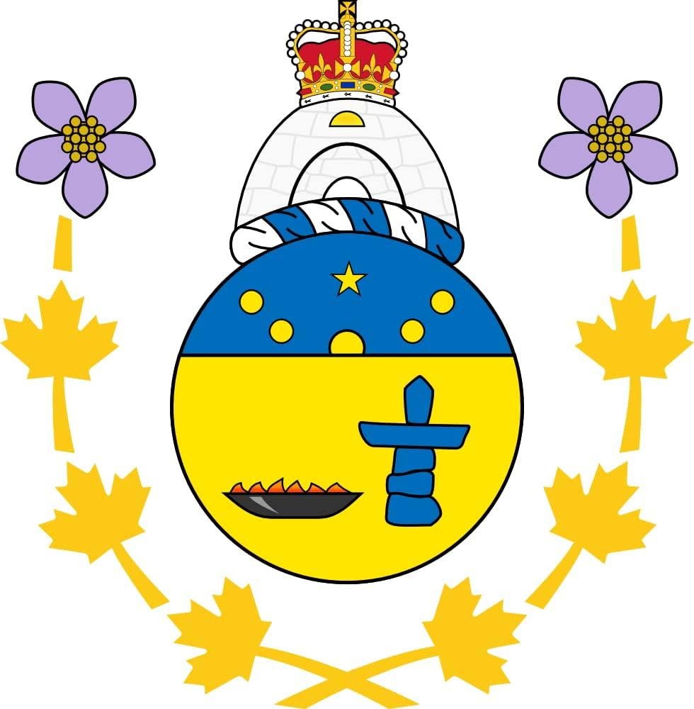 Drapeau XL Nunavut Commissioner de 2.16m² avec finitions premium