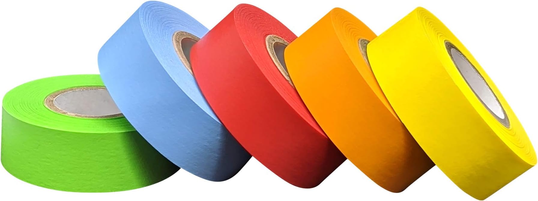 Lab Labeling Tape Variety Pack, 500 Inches Long x 3/4 Inch Width, 1 Inch Diameter Core [5 Rolls of Assorted Colors] for Color Coding and Marking