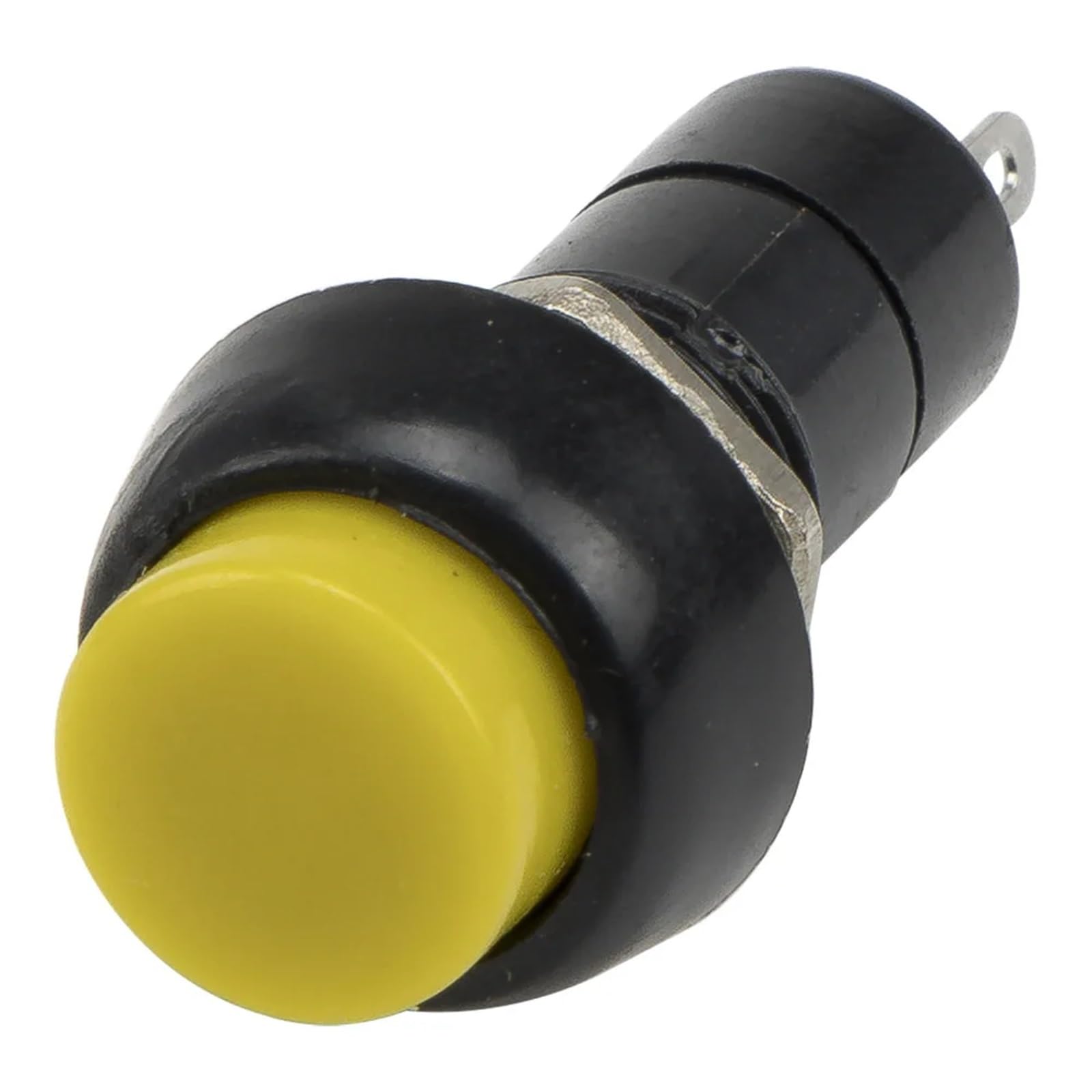 Boutons-poussoirs ronds SPST PBS-11B jaunes de 12 mm pour circuits électriques en lot de 100