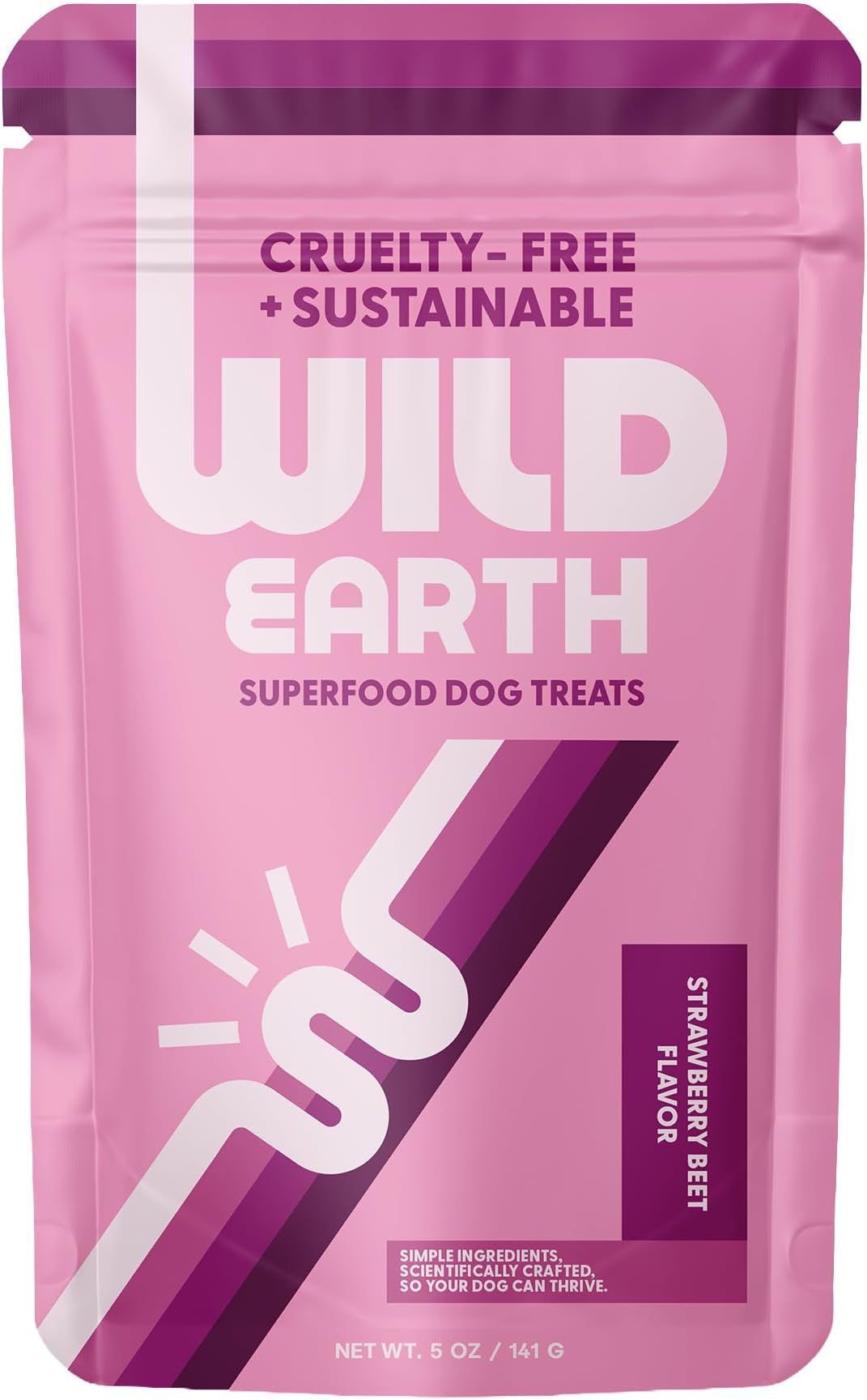 Superfood Dog Treats, Plant Based Dog Treats with Omega Acids, Prebiotics & Koji Protein, No Fillers, Veterinarian-Developed, Strawberry & Beet Flavor