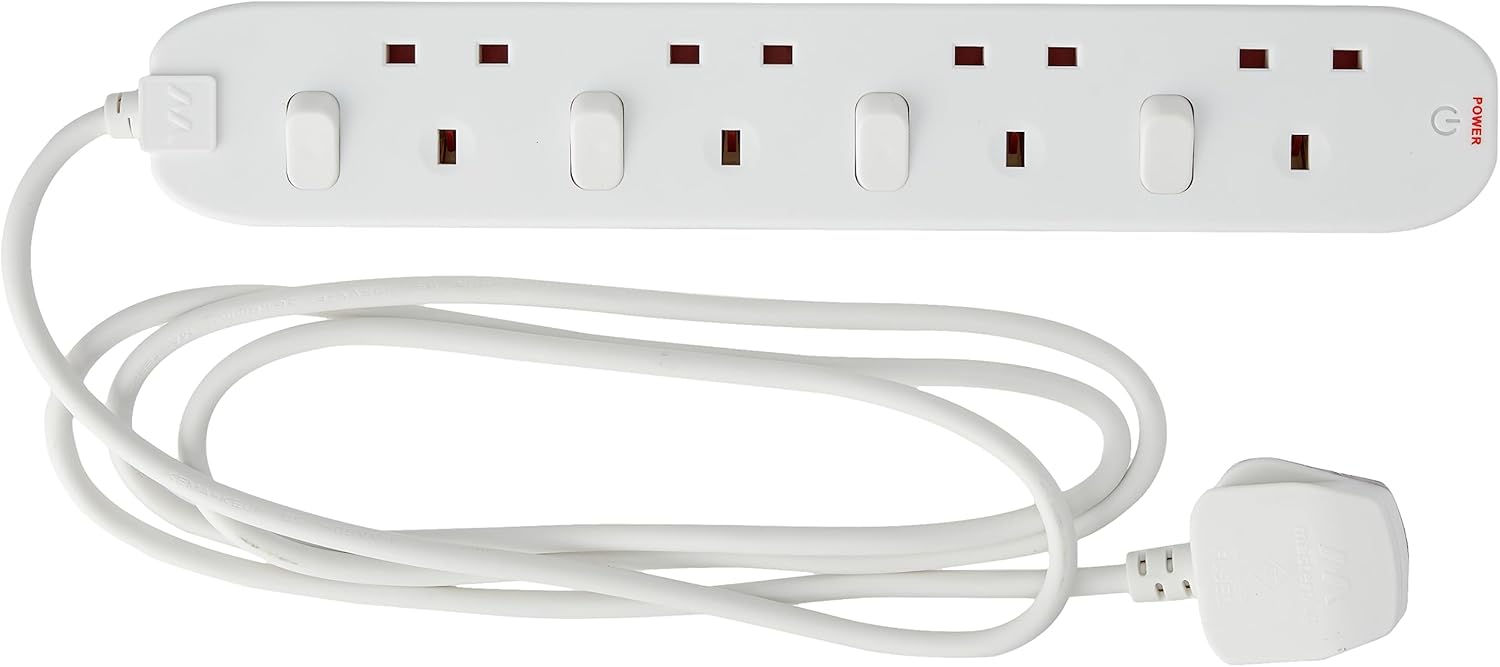 Masterplug SWC4210NMP Four Socket Extension with Individual Switches