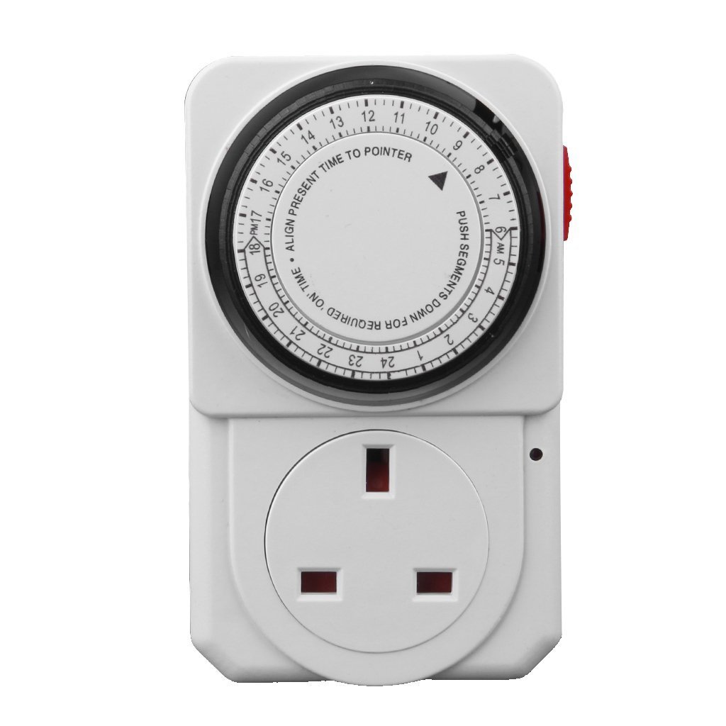 Buy QuiCi UK Plug 16A/3500W 24 Hour Timer Switch Socket, 15 Minute