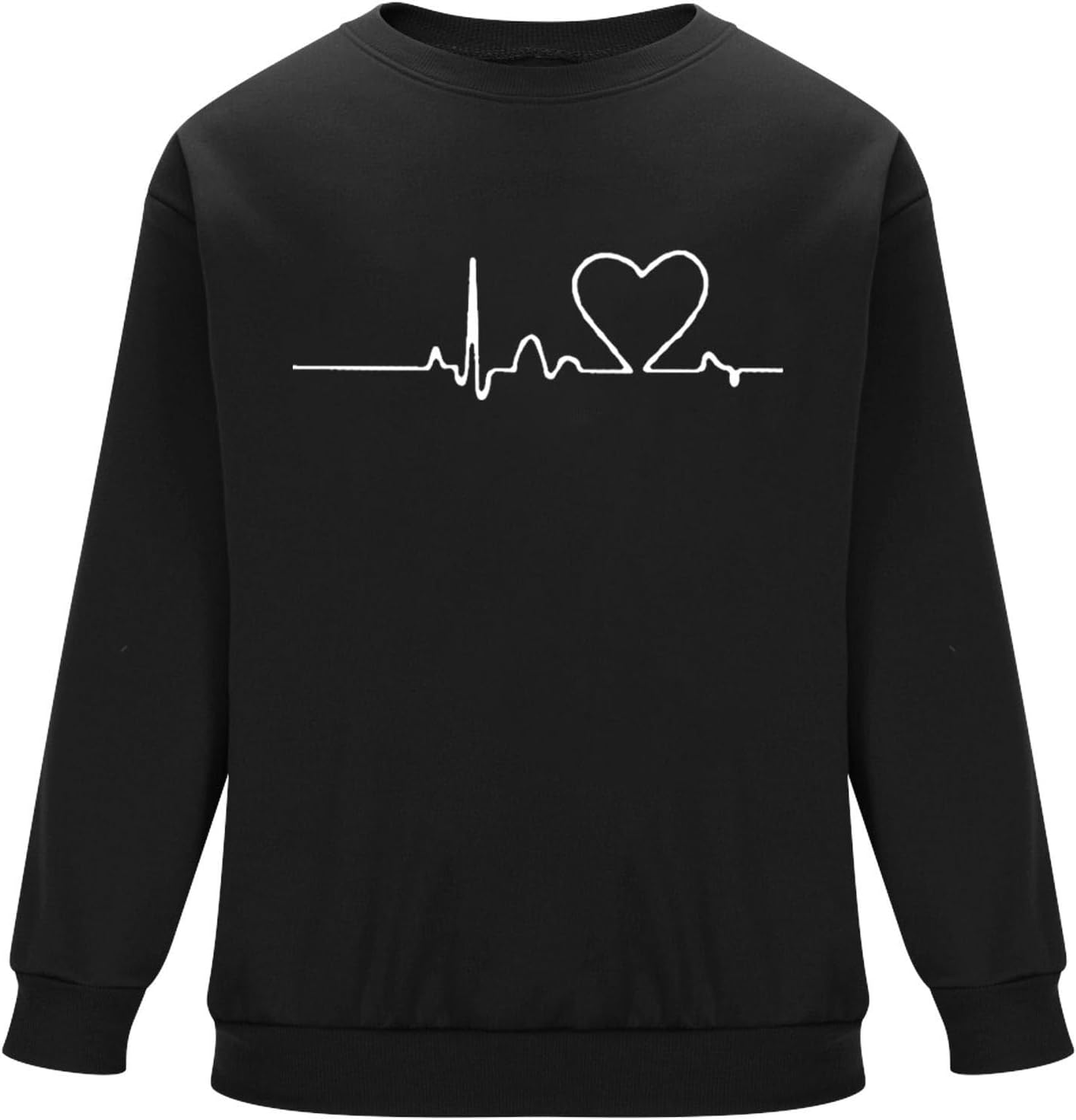 Zeiyignr Heartbeat Sweatshirts for Men Valentines Day Love Heart Graphic Sweatshirt Casual Long Sleeve Crewneck Pullover Tops - Image 3