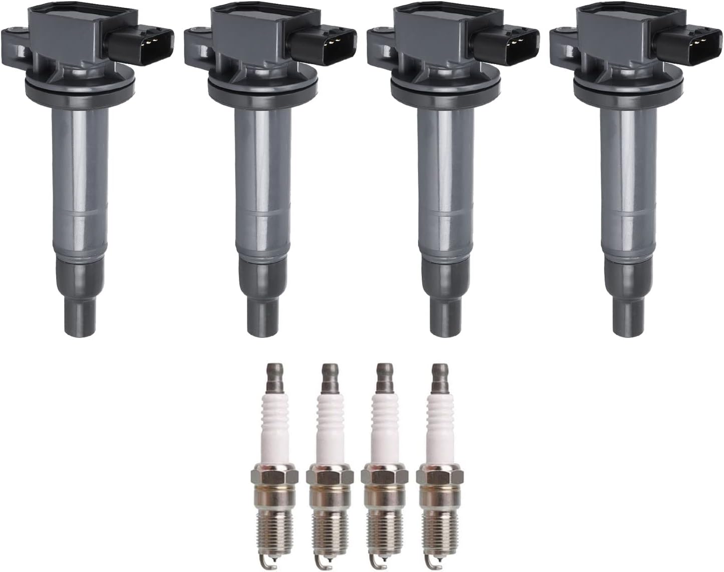 ENA Set of 4 Ignition Coil Pack UF316 with 4 Iridium Spark Plug 7090 1.5 L4 Compatible with Scion Toyota Echo Prius Yaris xA xB 2000-2018 1.5L Replacement for 9091902240 C1304 UF316T