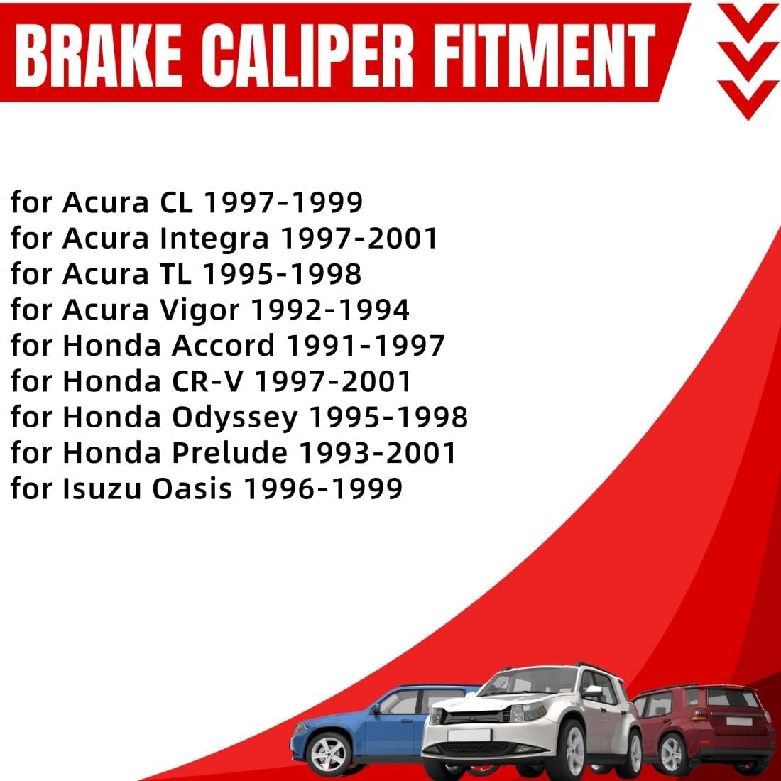 Front Left and Right Disc Brake Caliper Assembly Pair ZGYWAutoParts for Honda Accord 2.2L 1991-1997, for Honda Accord 2.7L 1995-1997, for Acura Vigor 2.5L 1992-1994, for Isuzu Oasis 2.2L 1996 1997