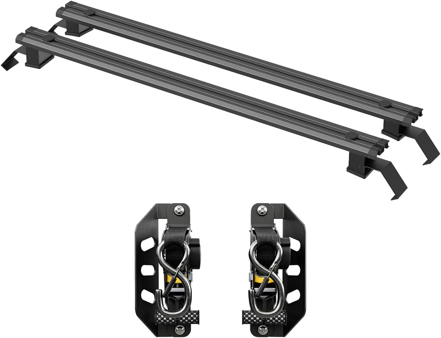 2PCS Retractable Ratchet Straps Compatible with 2022-2026 Toyota Tundra Roof Rack Cross Bar Replacement for 2022-2026 Toyota Tundra Accessories