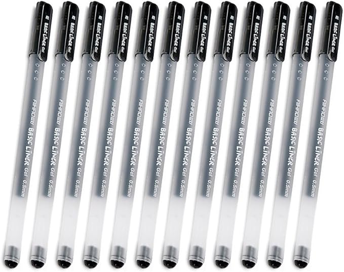 12pcs Fine Point Rollerball Pen Set 0.5mm Non Bleed