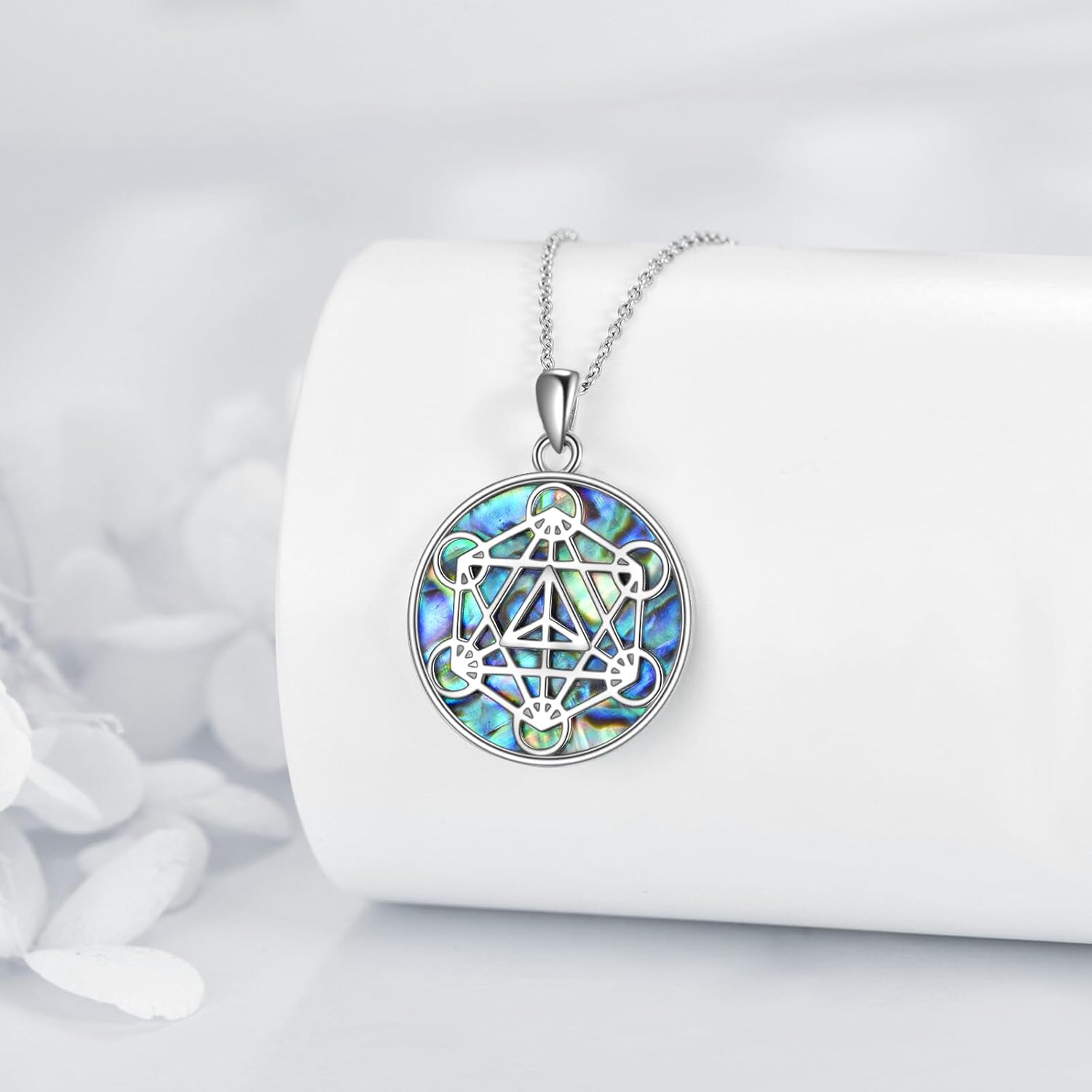 KZX Metatron Cube Necklace 925 Sterling Sliver Sacred Geometry Necklace Seals of Archangel Angel Pendant Necklace Flower of Life Jewelry Birthday Gifts for Men Women Christmas - Image 5