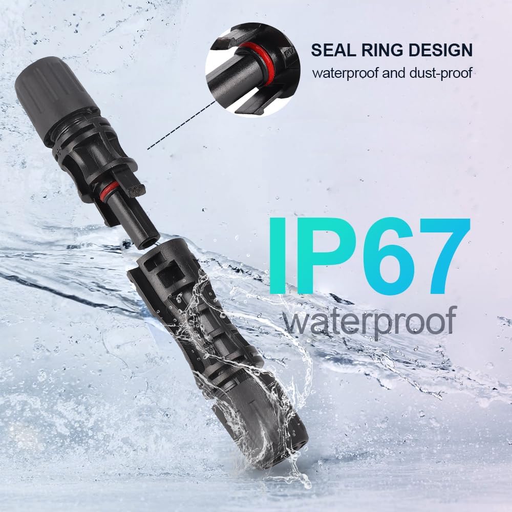 10PCS 1500V 45A IP67 Waterproof Solar Connector Solar Panel Cable Connectors Male/Female with Spanners(5Pairs) image 3