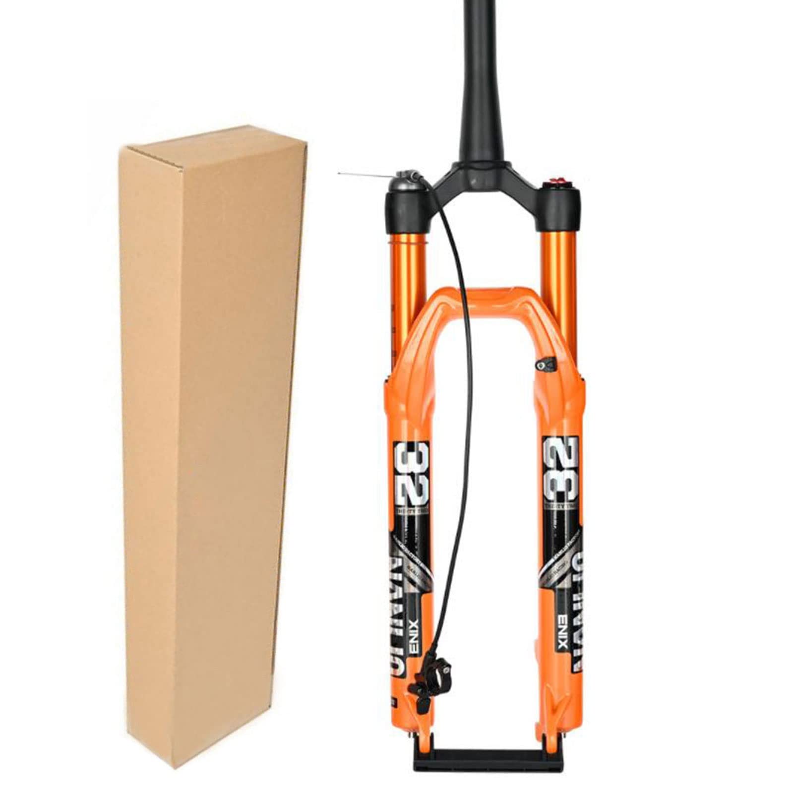 Forcella Anteriore Ammortizzata in Lega di magnesio, Escursione 100 mm, per Mountain Bike XC/AM/FR, Tubo sterzo Dritto da 1-1/8", con Accessori.