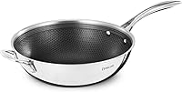 DELUXE 12-Inch Hybrid Ceramic Nonstick Wok - Stay-Cool Handle, Oven/Dishwasher Safe, Induction Ready, PFOA-Free All Cooktops