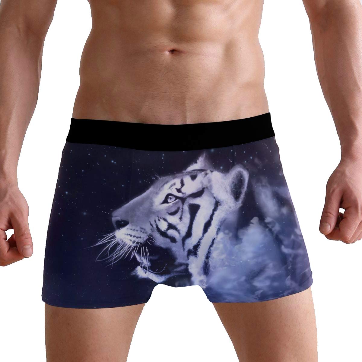 Puxuqu Men's Multicoloured Boxers Shorts Galaxy Tiger Boxer Briefs Underwear For Boy