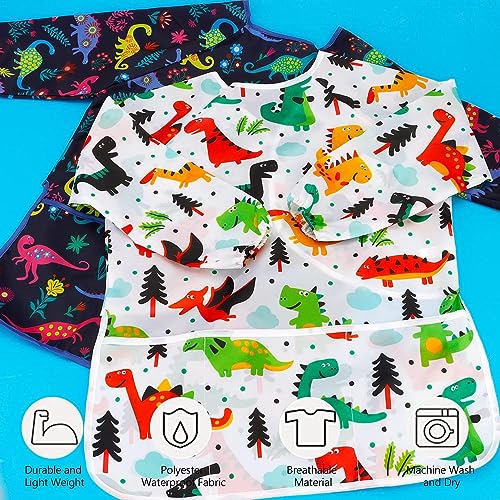 Qtuie Tablier de Peinture Enfant Imperméable avec Manches - 2 Blouses pour Garçon et Fille 2-7 ans - pour Ecole et Cuisine – vue 2