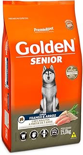 Ração Golden Fórmula Senior para Cães Adultos Sabor Frango e Arroz, 15kg Premier Pet Para Todas Grande Idosos,