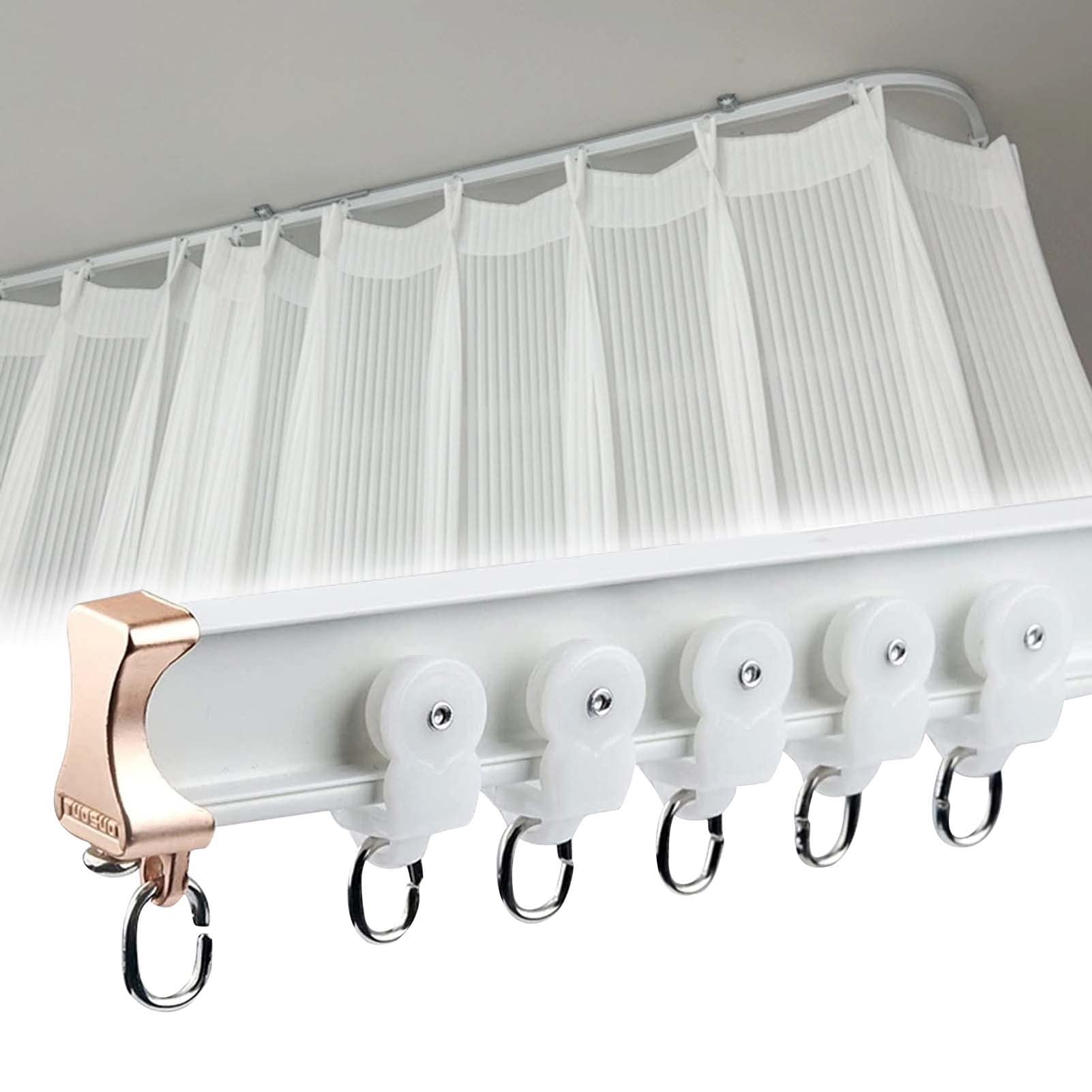 SFNIOKFG Ceiling Curtain Track Rod White, Aluminum Alloy Shower Curtain Rail, Bathroom/Living Room/Hospital/Room Divider Curtain Rods, DIY Install (Size : 220cm/7.2ft)
