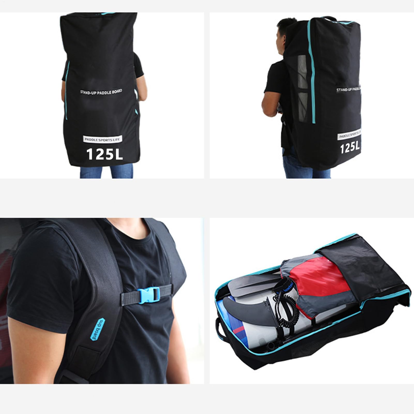 Torba Podróżna Do Przenoszenia Deski 125L Regulowany Organizer Do | Torba do Stand-Up Paddleboardingu Do Użytku Domowego, Podróży, Wakacji I Sportów Wodnych