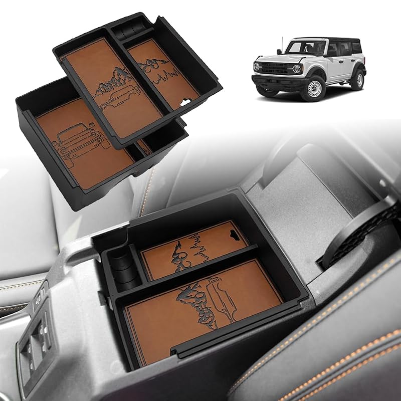 Organizador de console central para Ford Bronco 2021–2024 TripleAliners V2_Brown
