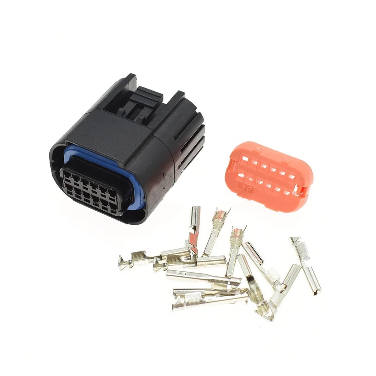 1–10 Set 12-poliger wasserdichter Auto-Kunststoff-Kabelbaum-Stecker, elektrischer Kabelstecker, MX23A12NF1 MX23A12SF1 (Color : Female With pins, Size : 10Sets)