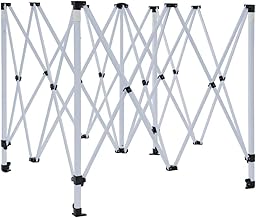 Vispronet 10x10 Canopy Frame – Adjustable Steel Tent Structure with (3) Height Levels, Pinch-Free Buttons, & Square Legs, 7.2ft Max Clearance Height, Collapsible Awning Shelter, Tarp Not Included