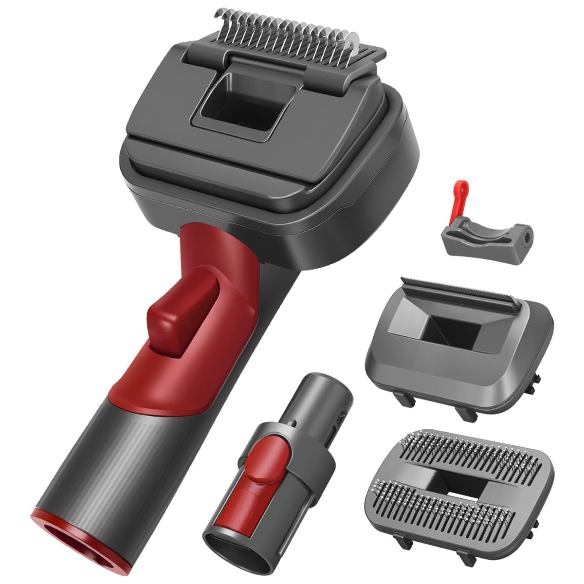 3 en 1 cepillo para pelo de animales para perros y gatos, compatible con Dyson V7 V15 | Elimina el pelo suelto directamente al cepillarlo, cuida la piel con función de autolimpieza