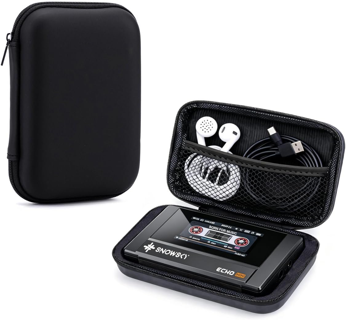 Carrying Case Compatible with SnowSky/FiiO Echo MINI MP3 Player Case Shockproof Lightweight Durable EVA Hard Shell Protective Cover Compatible with FiiO Echo MINI HiFi MP3 Music Player