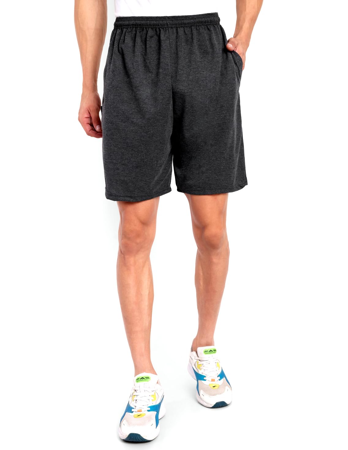 Men's Regular Fit Cotton Shorts with Back Pocket, Right Side Chain Pocket-image-23