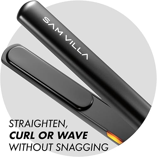 Miniatura 5 de Sam Villa SLEEKR Plancha alisadora profesional, turmalina de cerámica, plancha plana iónica, para cabello rizado, ondulado y recto, placas