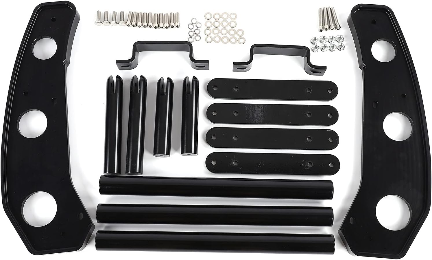 Bull Bar Grille Guard Car Bull Bar Brush Push Front Bumper Grill Guard Protector Removable YC101372 Carbon Steel Replacement for 2015‑2019