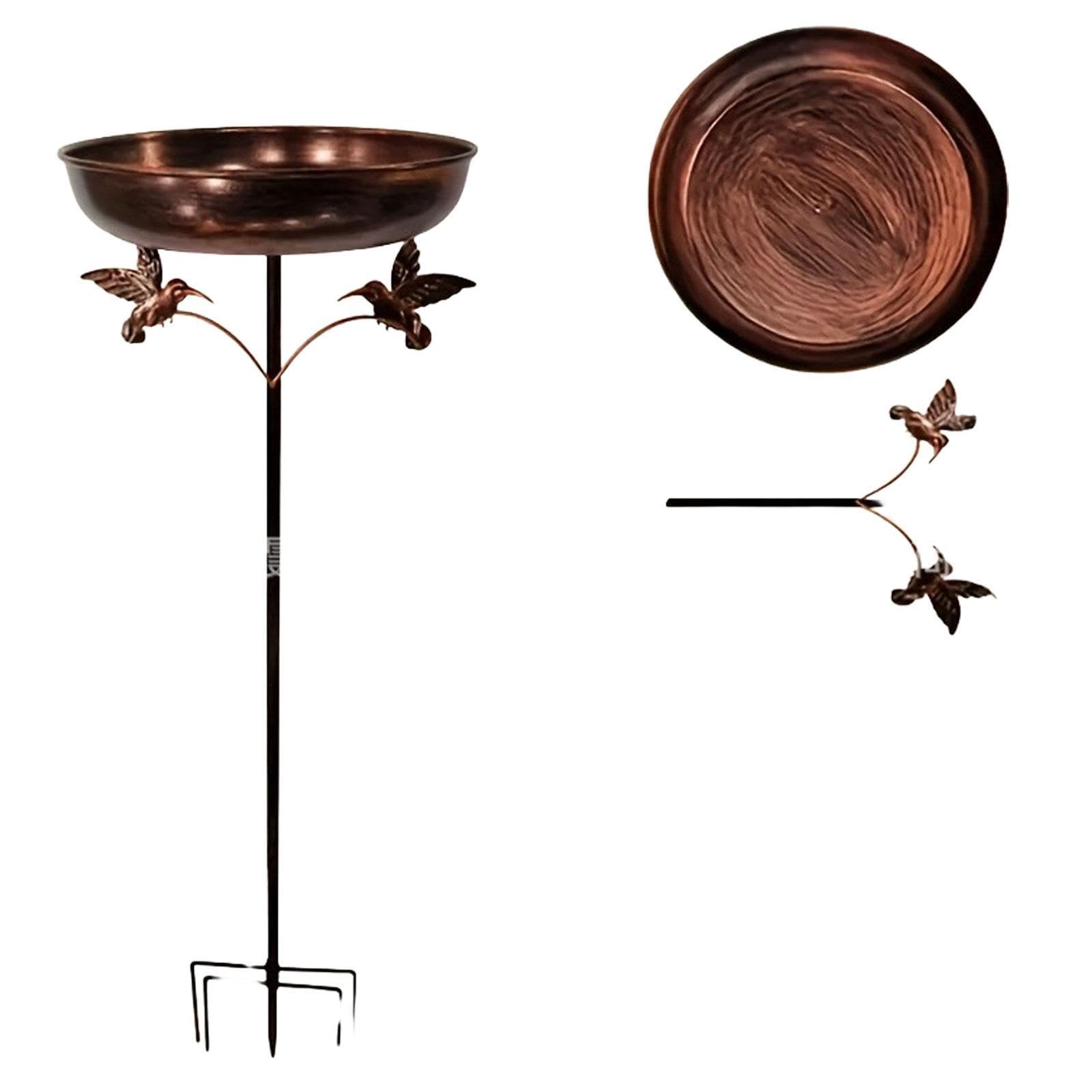 Comedero para pájaros, bebedero para pájaros de jardín, resistente y desmontable con estaca de metal para exteriores, jardín y patio.