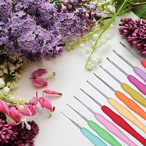 Miniatura 6 de Aguja de ganchillo de ganchillo de tamaño pequeño QLRFFLJOY 0.030 in Gancho de ganchillo Hilo de bordar Herramienta de tejido de hilo de encaje DIY